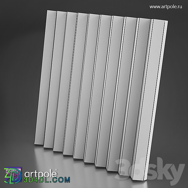 ОМ 3D panel ZIGZAG BIG Decorative plaster 3D Models 3DSKY