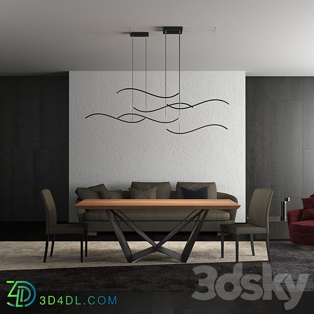 Pendant lamp WaveLamp from GLODE Pendant light 3D Models 3DSKY