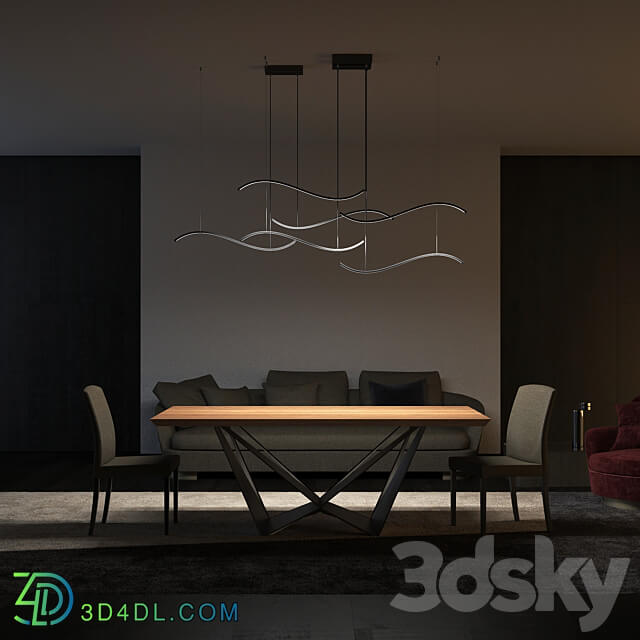 Pendant lamp WaveLamp from GLODE Pendant light 3D Models 3DSKY