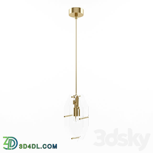 Newport 10521S brass fume clear glass Pendant light 3D Models 3DSKY