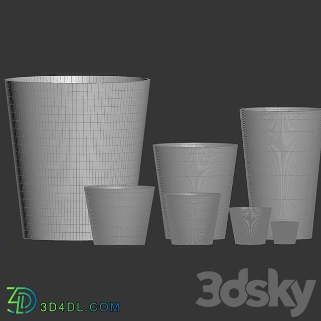 Concretika Collection Planters Crater Xl concrete Om 3D Models 3DSKY