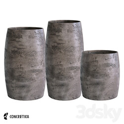 Concretika Collection Planter Cigar concrete Om 3D Models 3DSKY 