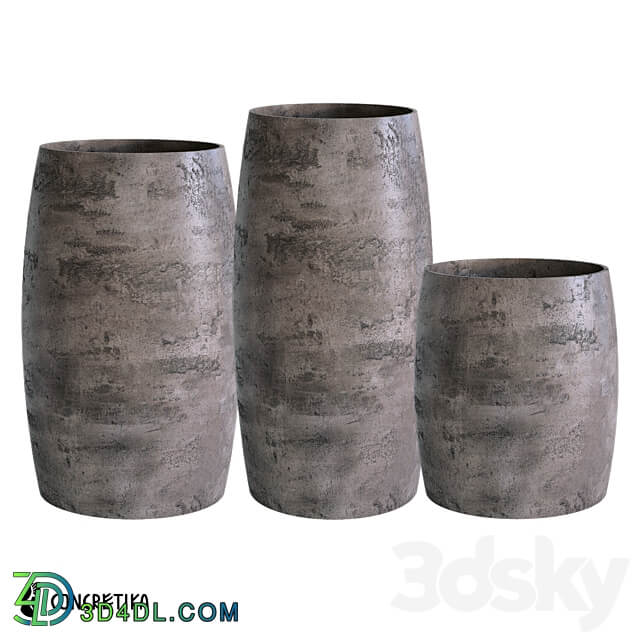 Concretika Collection Planter Cigar concrete Om 3D Models 3DSKY