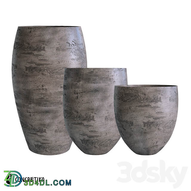 CONCRETIKA planter collection BARREL concrete OM 3D Models 3DSKY