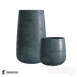 CONCRETIKA collection of CONE midnight planters OM 3D Models 3DSKY 