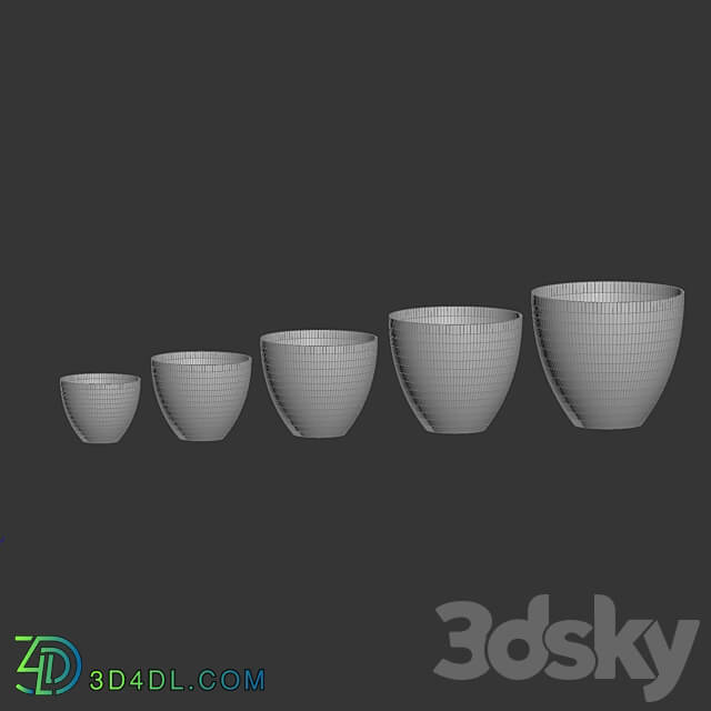 CONCRETIKA collection of planters UPON midnight OM 3D Models 3DSKY