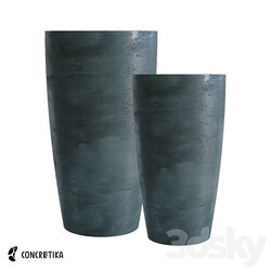 CONCRETIKA collection of planters CONUS midnight OM 3D Models 3DSKY 