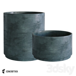 CONCRETIKA CYLINDER XL midnight planter collection OM 3D Models 3DSKY 