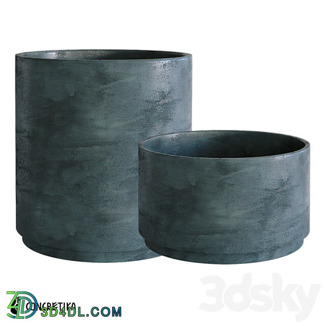 CONCRETIKA CYLINDER XL midnight planter collection OM 3D Models 3DSKY