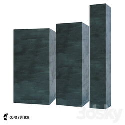 CONCRETIKA collection of COLONNA midnight planters OM 3D Models 3DSKY 