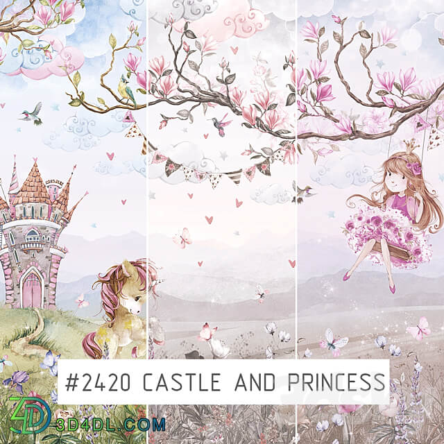 Creativille Wallpapers 2420 Castle and Princess 3D Models 3DSKY