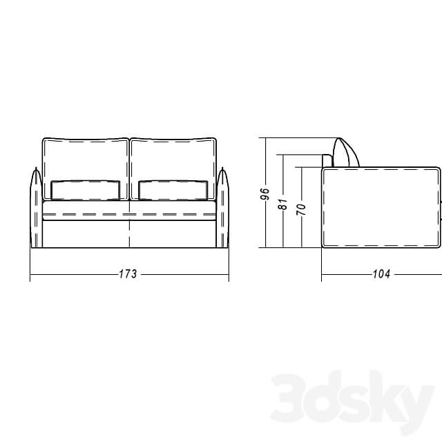 Barry sofa OM 3D Models 3DSKY