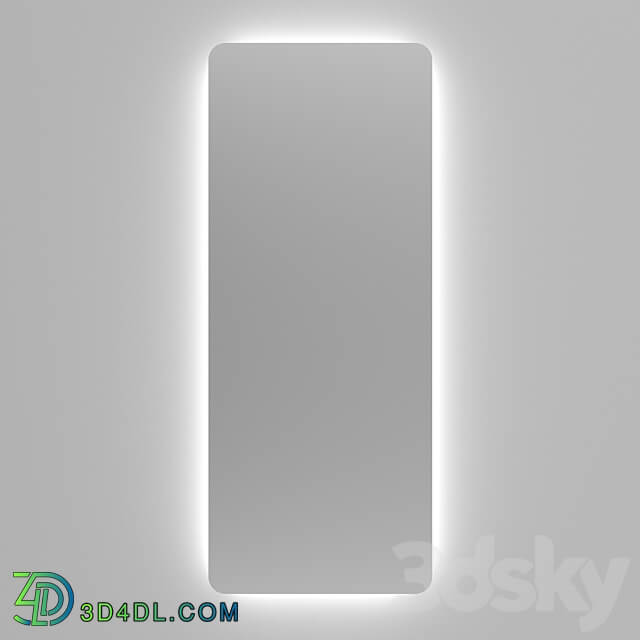 Rectangular mirror without frame Soars with illumination 3D Models 3DSKY