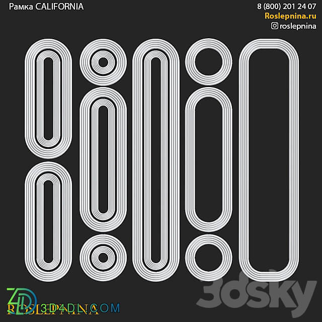 CALIFORNIA frame set by RosLepnina 3D Models 3DSKY