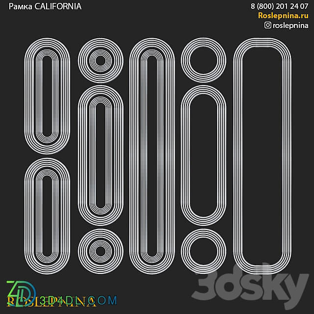 CALIFORNIA frame set by RosLepnina 3D Models 3DSKY