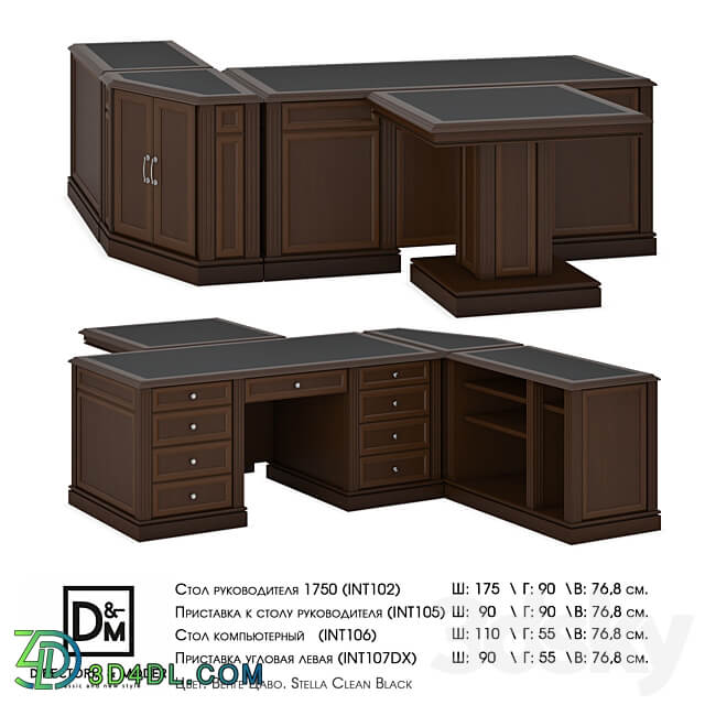 Om Manager 39 s table 1750 Attachment to the manager 39 s table Computer table and Corner attachment right 3D Models 3DSKY