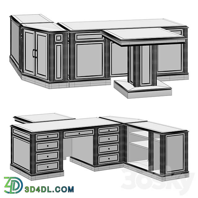 Om Manager 39 s table 1750 Attachment to the manager 39 s table Computer table and Corner attachment right 3D Models 3DSKY