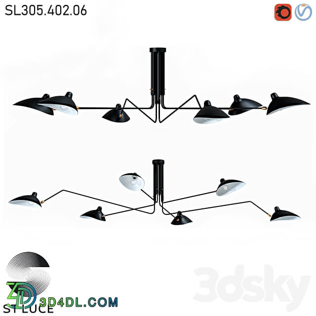 SL305.402.06 OM Ceiling lamp 3D Models 3DSKY