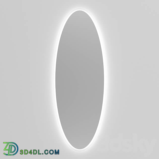 OM Oval floating mirror without frame Soars with illumination and matte edging 3D Models 3DSKY