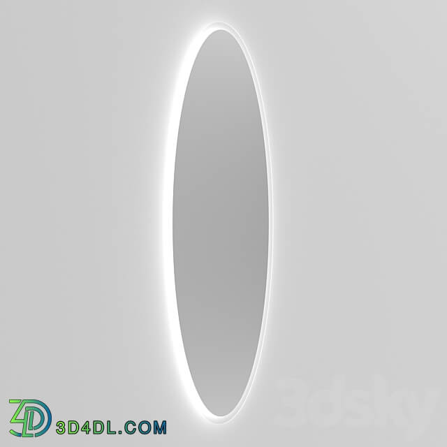 OM Oval floating mirror without frame Soars with illumination and matte edging 3D Models 3DSKY