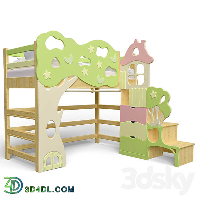 OM ATTIC BED FOREST FAIRY 3D Models 3DSKY