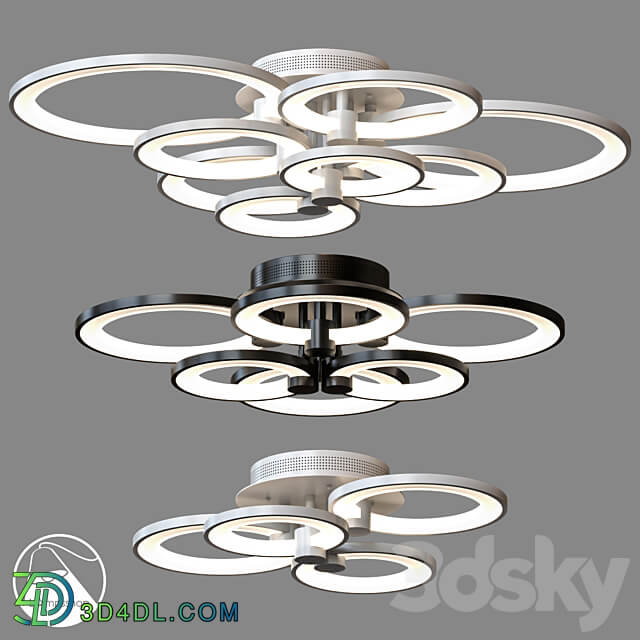 LampsShop.com PL3018 Chandelier Glowing Rings Ceiling lamp 3D Models 3DSKY