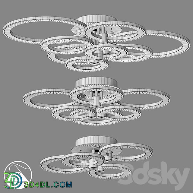 LampsShop.com PL3018 Chandelier Glowing Rings Ceiling lamp 3D Models 3DSKY