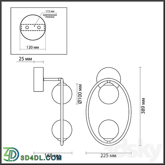 Odeon Light 4807 2 W Slota 3D Models 3DSKY