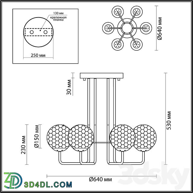 Odeon Light 4982 6C VERASA Pendant light 3D Models 3DSKY