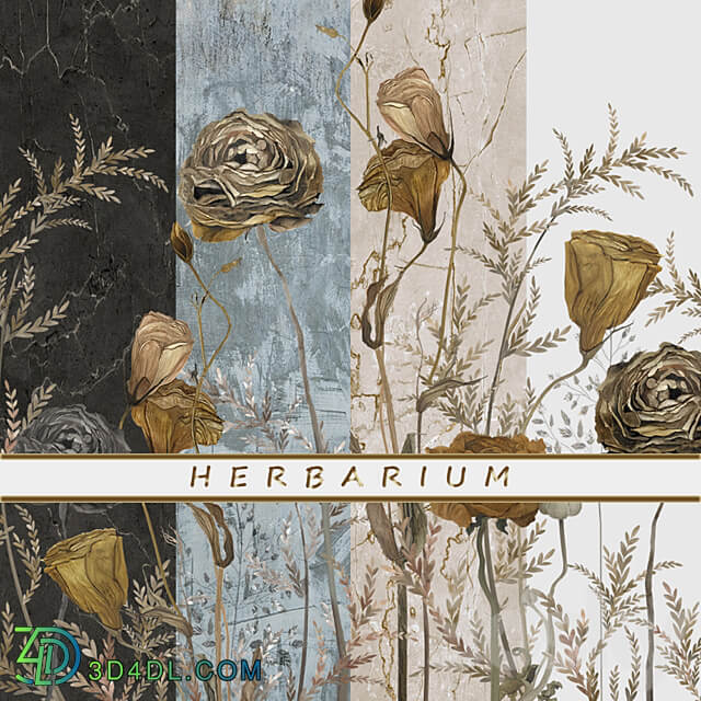 Designer wallpaper HERBARIUM pack 1 3D Models 3DSKY