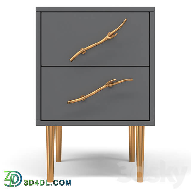 Curbstone Art Style with 2 drawers Sideboard Chest of drawer 3D Models 3DSKY