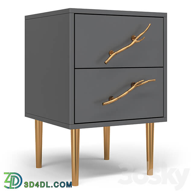 Curbstone Art Style with 2 drawers Sideboard Chest of drawer 3D Models 3DSKY