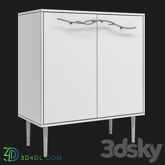 Chest of drawers Art Style with 2 shelves Sideboard Chest of drawer 3D Models 3DSKY