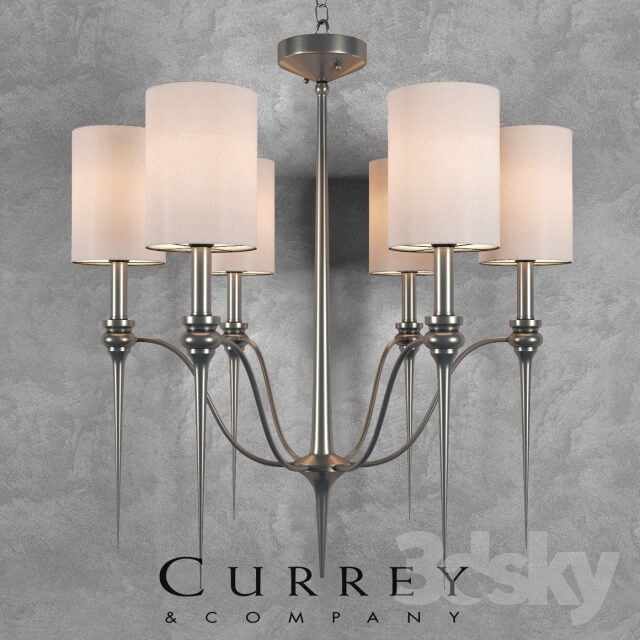Currey chandbury semi flush chandelier Pendant light 3D Models