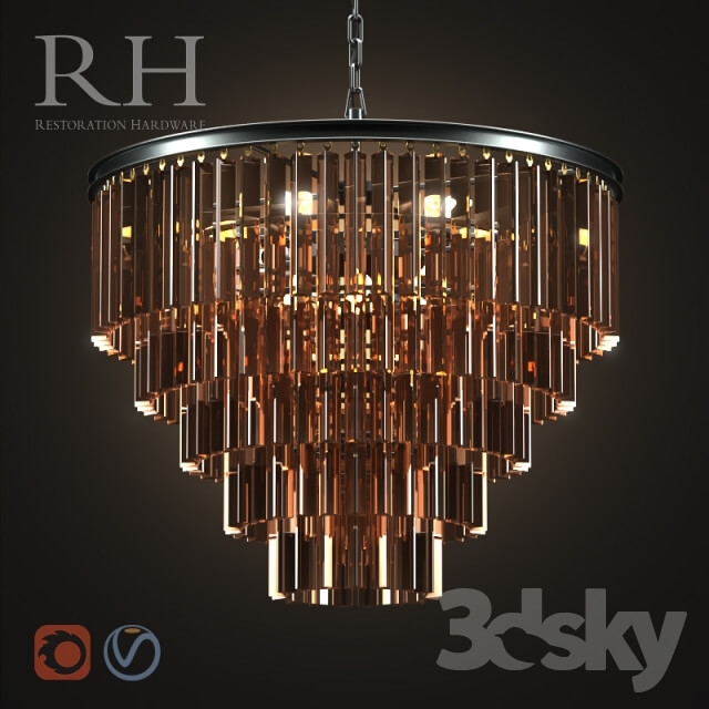 RH 1920S ODEON SMOKE 600 Pendant light 3D Models