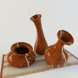 Vase - necklaces from wood at pletenom rug 