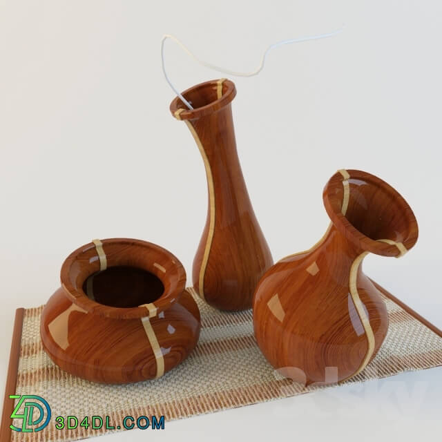 Vase - necklaces from wood at pletenom rug