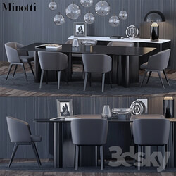 Table _ Chair - Minotti Set 3 