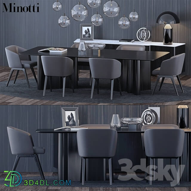 Table _ Chair - Minotti Set 3