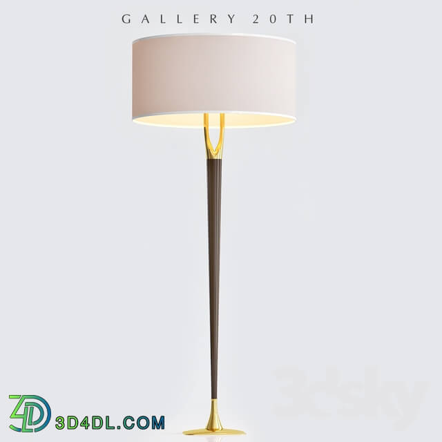 Floor lamp - Exquisitel Laurel Mid Century Modern Rosewood Floor Lamp