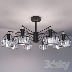 Ceiling light - Eurosvet Lord 8 loft style ceiling chandelier black 