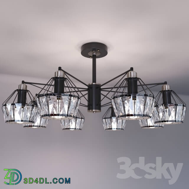 Ceiling light - Eurosvet Lord 8 loft style ceiling chandelier black