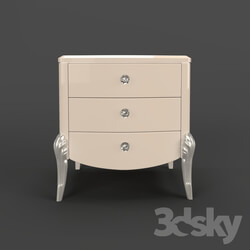 Sideboard _ Chest of drawer - OM Bedside table Fratelli Barri ROMA in finish beige varnish _Beige B__ legs in finish silver leaf_ FB.BST.RM.154 