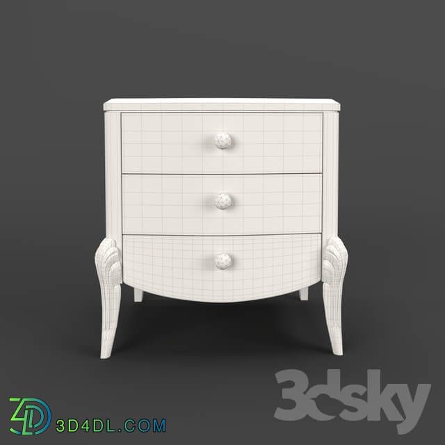 Sideboard _ Chest of drawer - OM Bedside table Fratelli Barri ROMA in finish beige varnish _Beige B__ legs in finish silver leaf_ FB.BST.RM.154