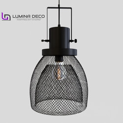 Ceiling light - _OM_ Hanging lamp Lumina Deco Fratton black LDP 007-L 