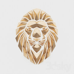 Other decorative objects - Polygonal golden lion 