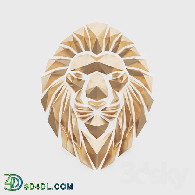 Other decorative objects - Polygonal golden lion