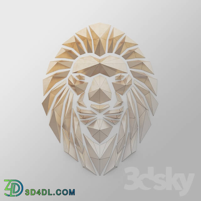 Other decorative objects - Polygonal golden lion