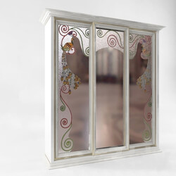 Wardrobe _ Display cabinets - Cabinet with a stained-glass window bird Bonarty 