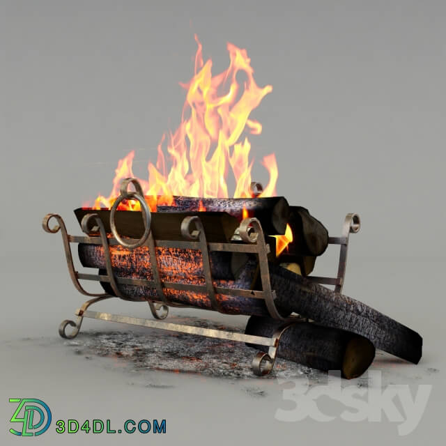 Fireplace - firewood set